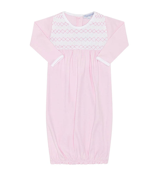 Nellapima Signature Smocked Girls Gown- Pink