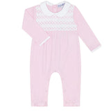 Nellapima Signature Smocked Girls Playsuit- Pink