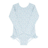 Slate Floral One Piece Rash Guard