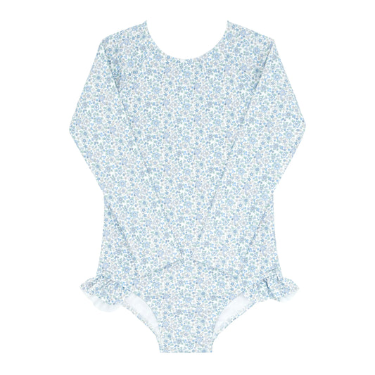 Slate Floral One Piece Rash Guard