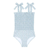 Slate Floral Smocked One Piece
