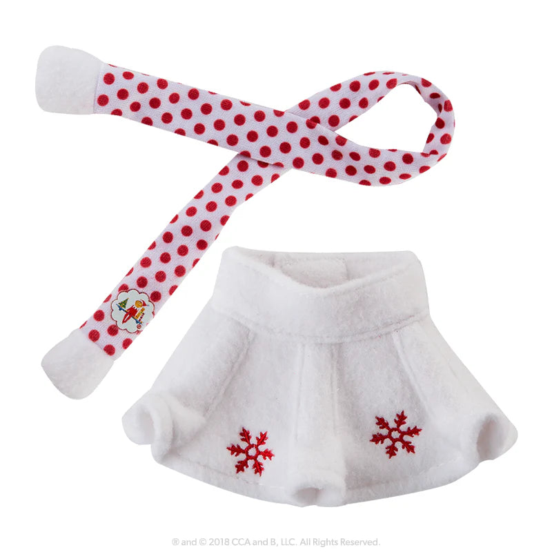 Elf on the Shelf Claus Couture Collection- Snowflake Skirt & Scarf