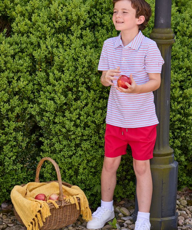 Short Sleeve Polo - Primary Stripe