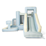 Inflatable slide and climbing structure on a white background