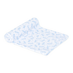 Magnolia Baby Darling Cowboy Boots Printed Swaddle Blanket- Light Blue
