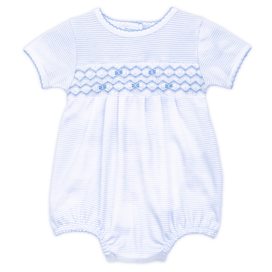 Magnolia Baby Jacob Smocked Bubble- Light Blue