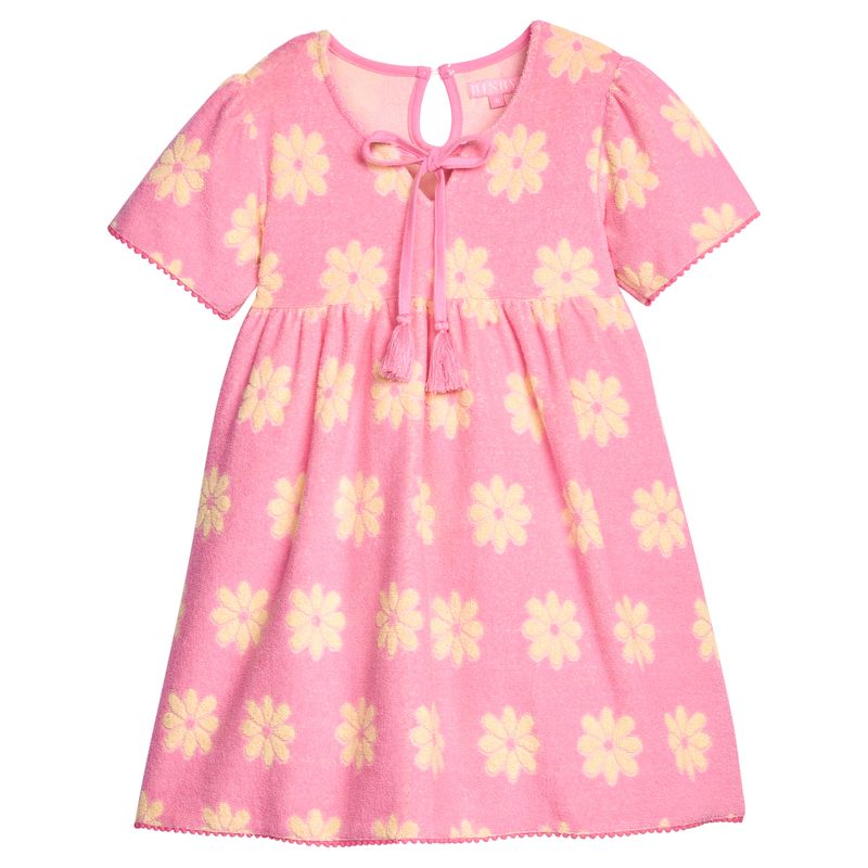 BISBY Riviera Dress- Pink Floral Terry