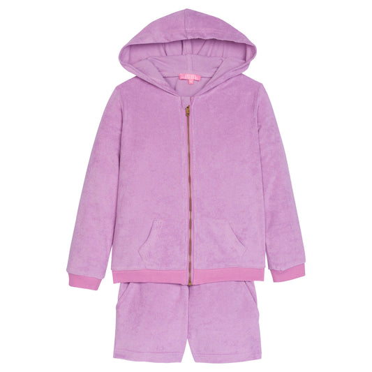 BISBY Hoodie Short Set- Lilac Terry