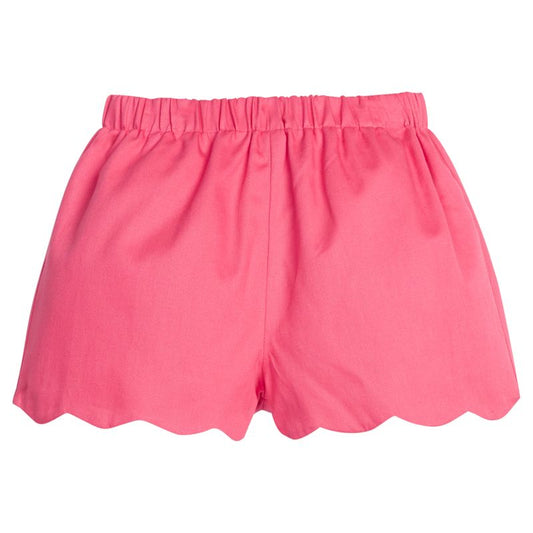 Little English Scallop Short - Hot Pink Twill