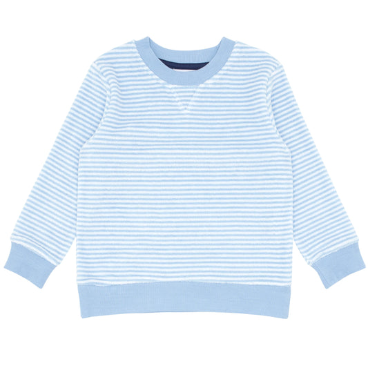 Minnow Powder Blue Stripe French Terry Sweatshirt