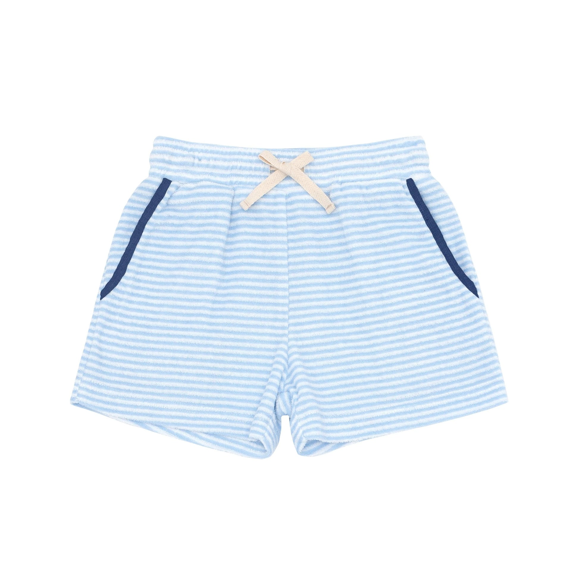 Minnow Powder Blue Stripe French Terry Shorts