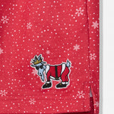 GOAT USA Snowflake and Santa Mesh Shorts- Red