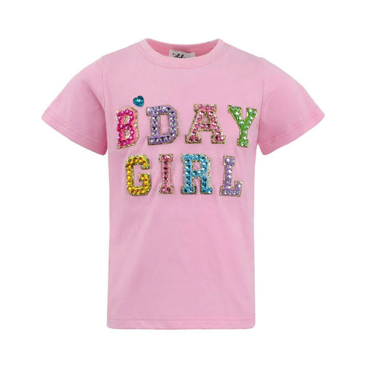 Lola and the Boys Pink Birthday Girl Gem T-Shirt