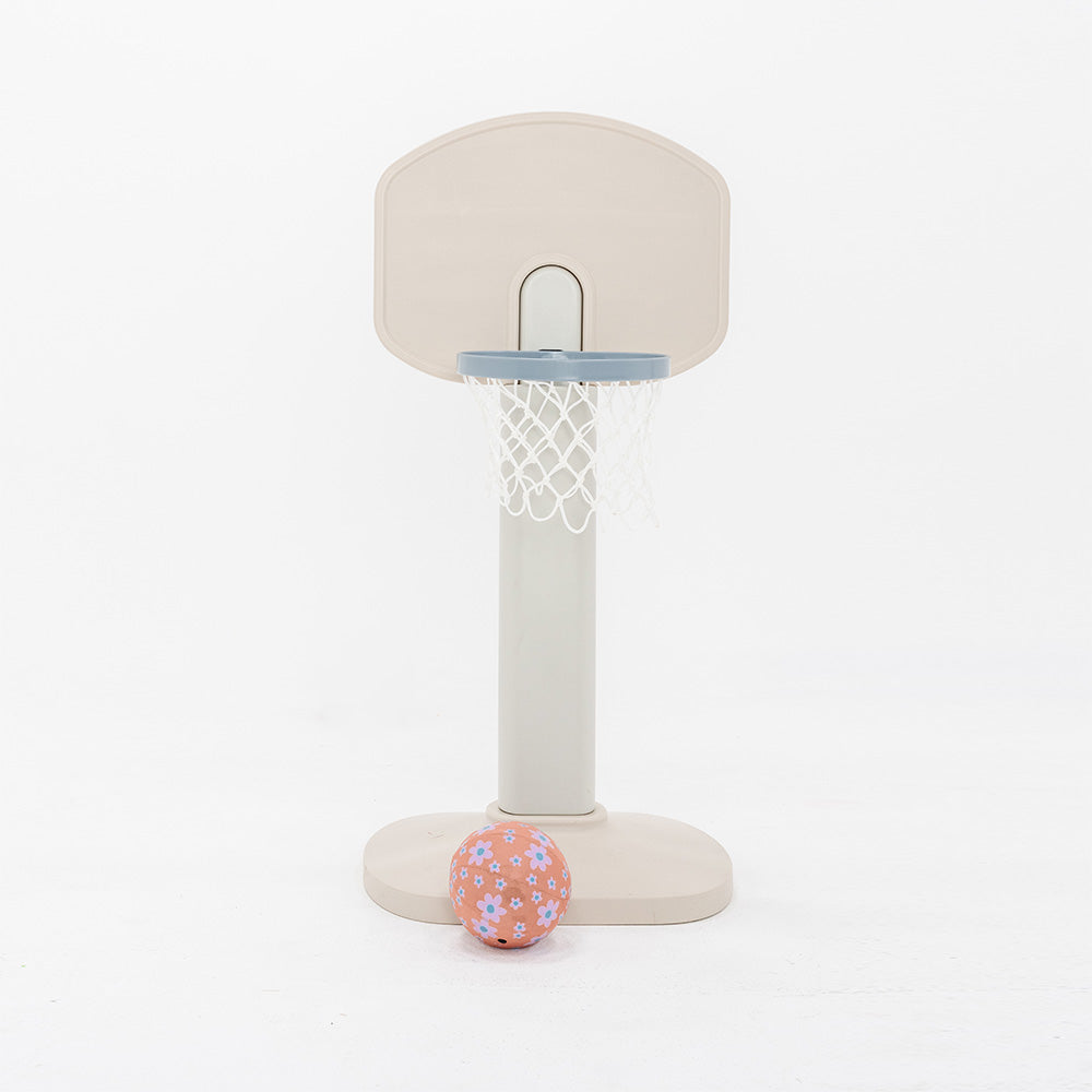 Children's basketball hoop and ball set on a white background
