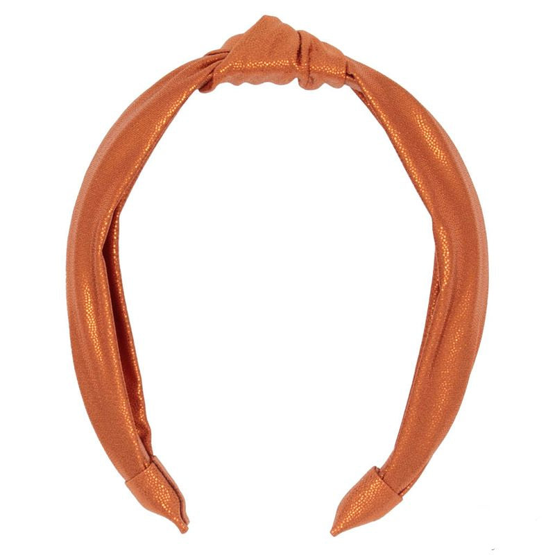 Azarhia Top Knot Headband - Burnt Orange Shimmer