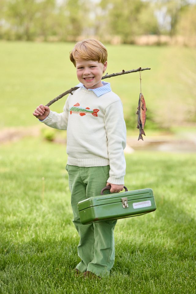 Little English Intarsia Sweater- Brook Trout
