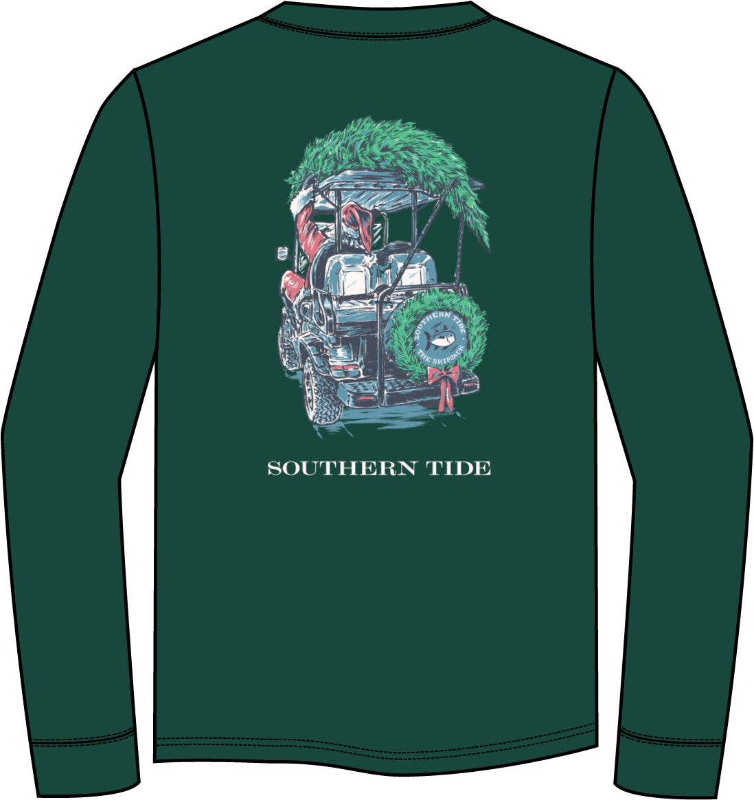 Southern Tide Santa Club Car Tee- Salt Meadow