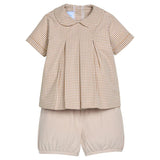 Carson Short Set- Khaki Gingham