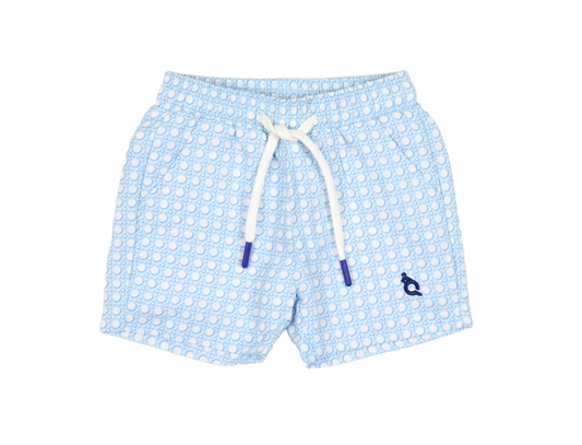 BlueQuail Blue Cane Lattice Swim Trunks