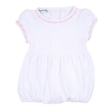 Baby Joy Baby Joy Embroidered Short Sleeve Bubble- Pink