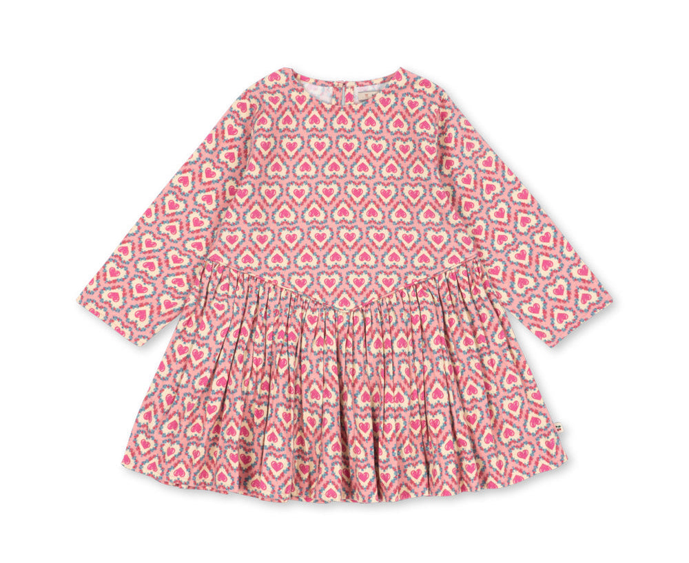 Soft dress in a light and breathable organic cotton fabric. Designed in a casual silhouette with a loose skirt and voluminous sleeves.