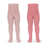 Konges Slojd 2 Pack Glitter Rib Tights- Rose Mix