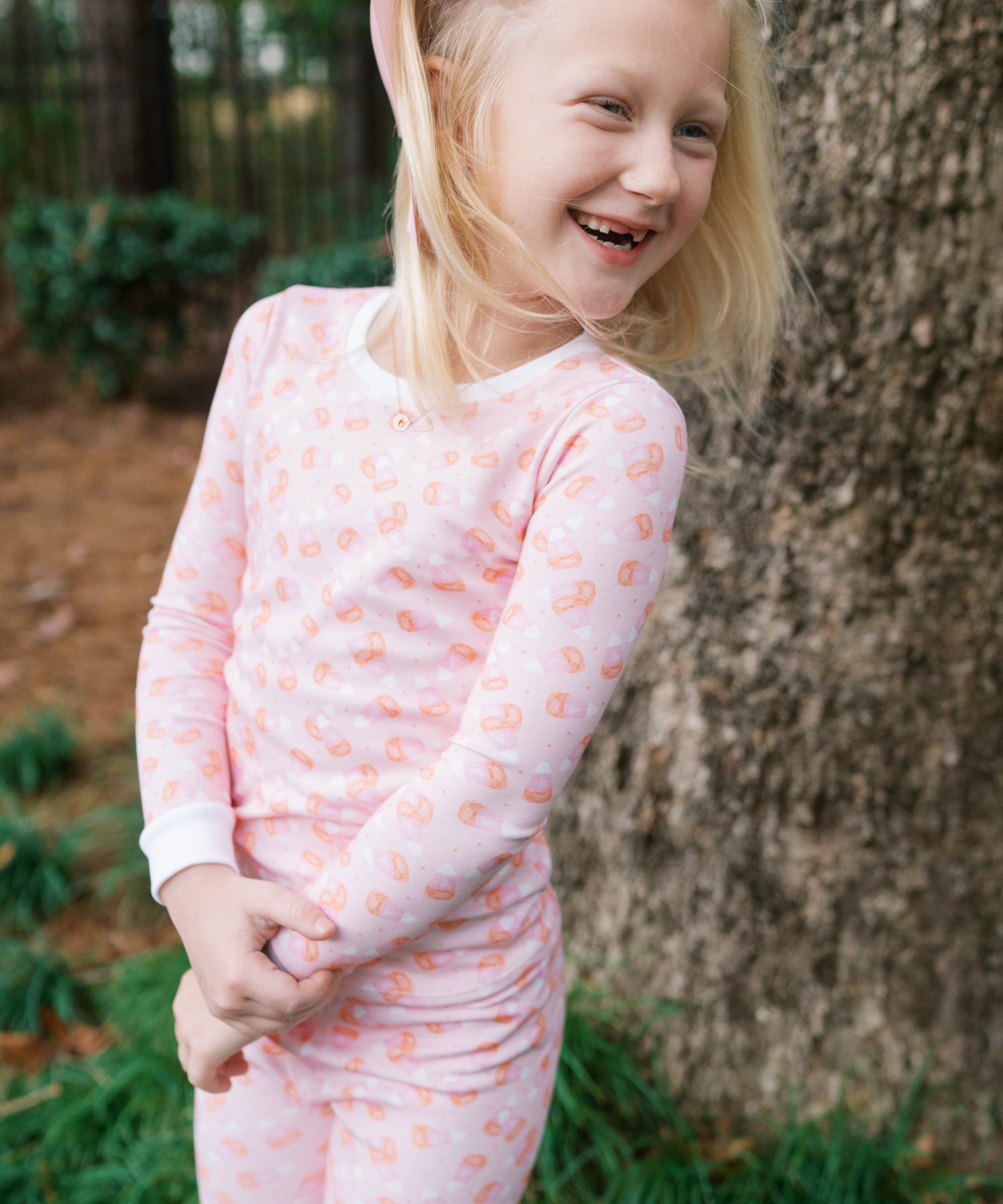 Lullaby Set Sweet Pea PJ Set - Candy Corn Kisses Pink