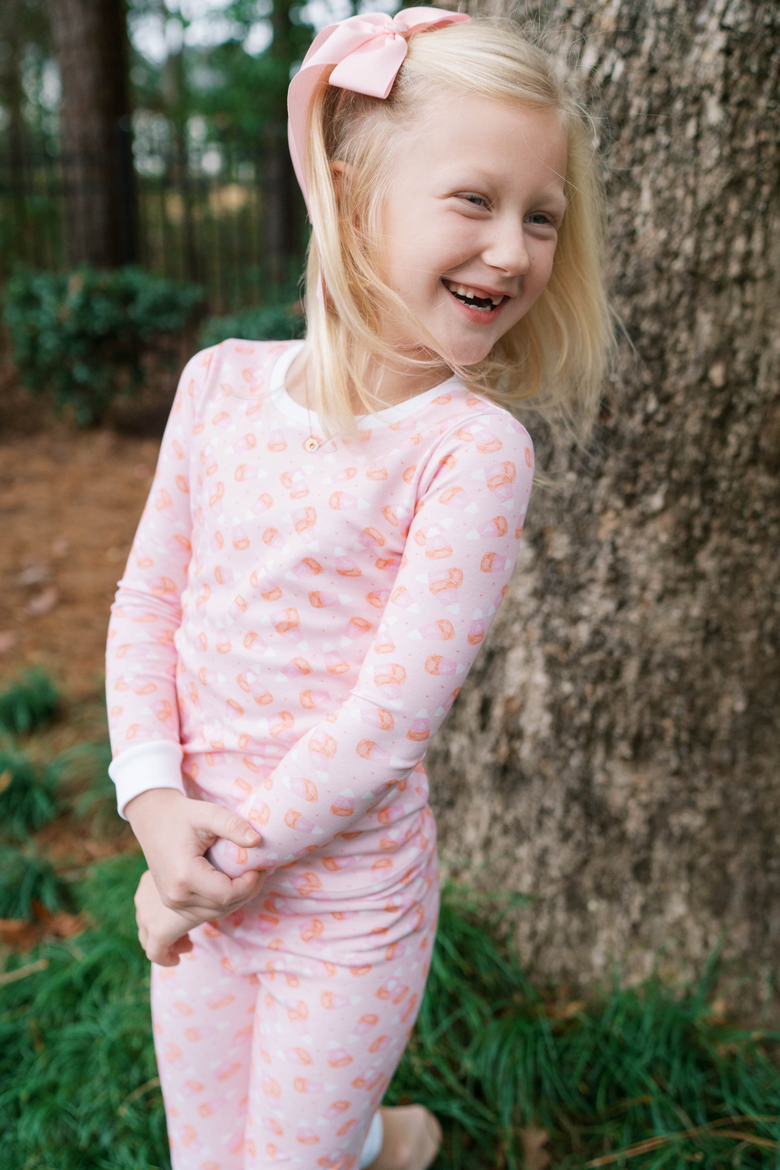 Lullaby Set Sweet Pea PJ Set - Candy Corn Kisses Pink