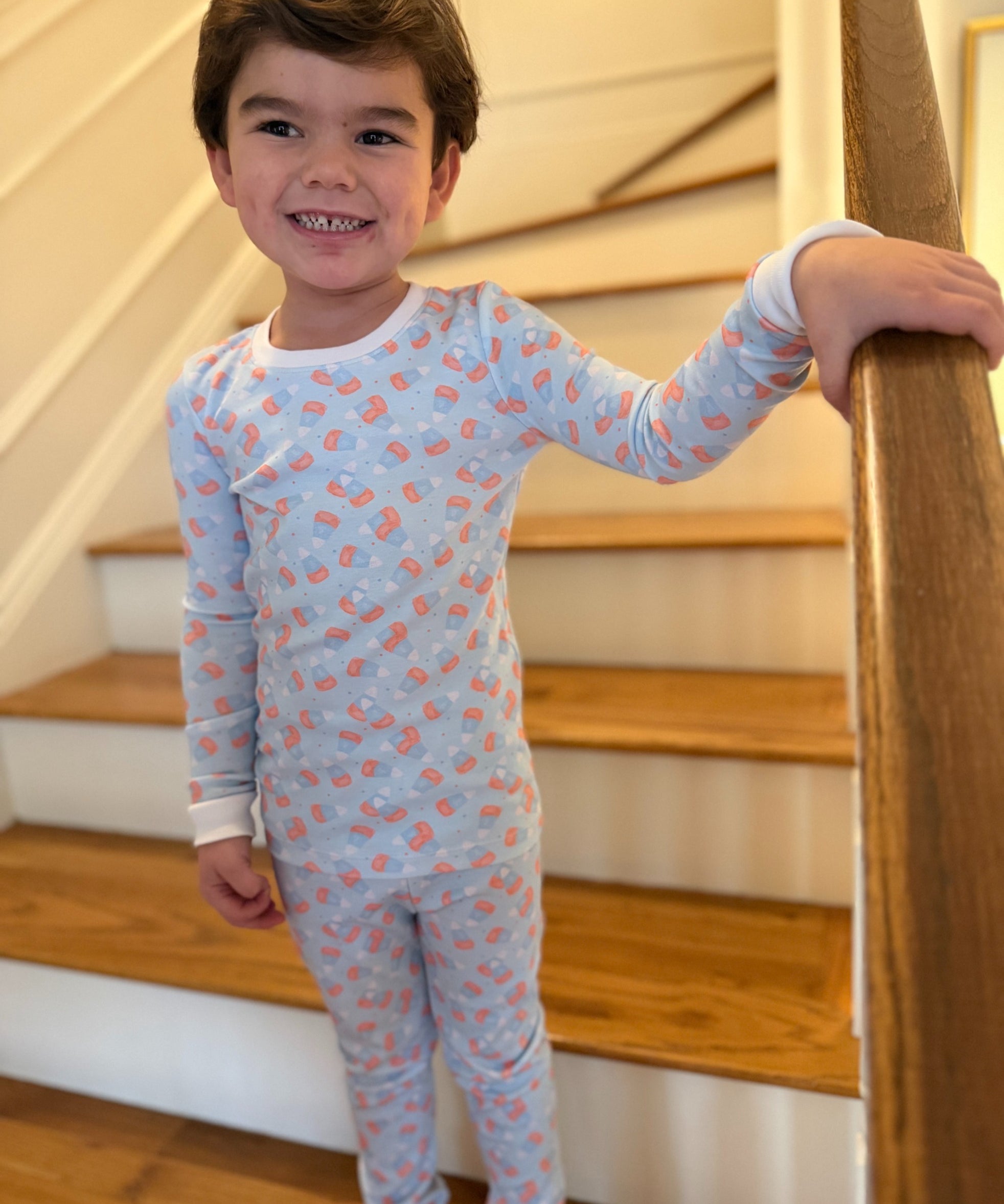 Lullaby Set Sweet Pea PJ Set - Candy Corn Kisses Blue
