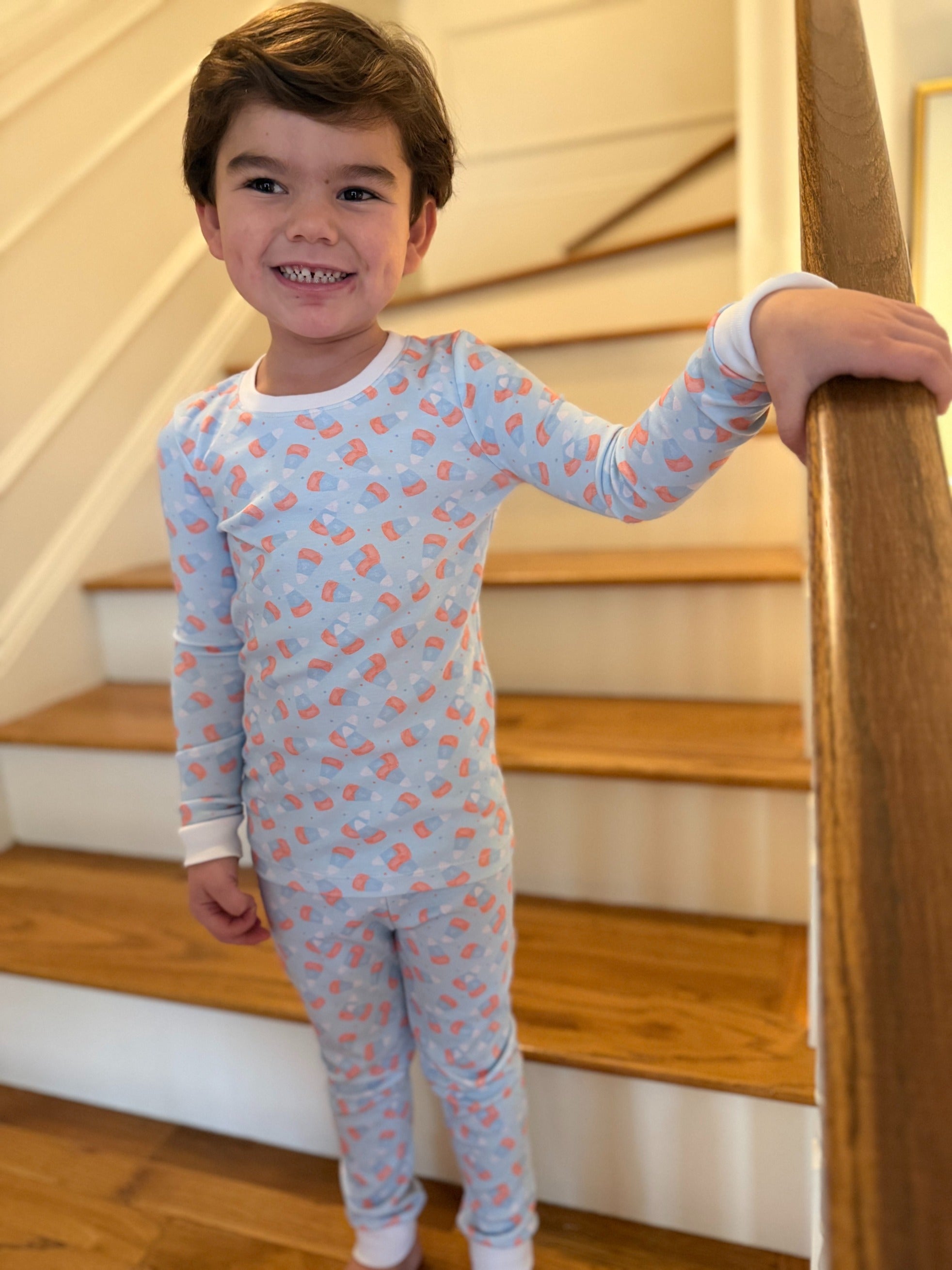 Lullaby Set Sweet Pea PJ Set - Candy Corn Kisses Blue
