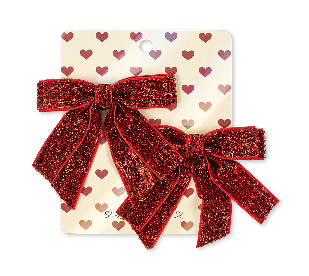 Konges Slojd 2 Pack Velvet Double Bow Hair Clips