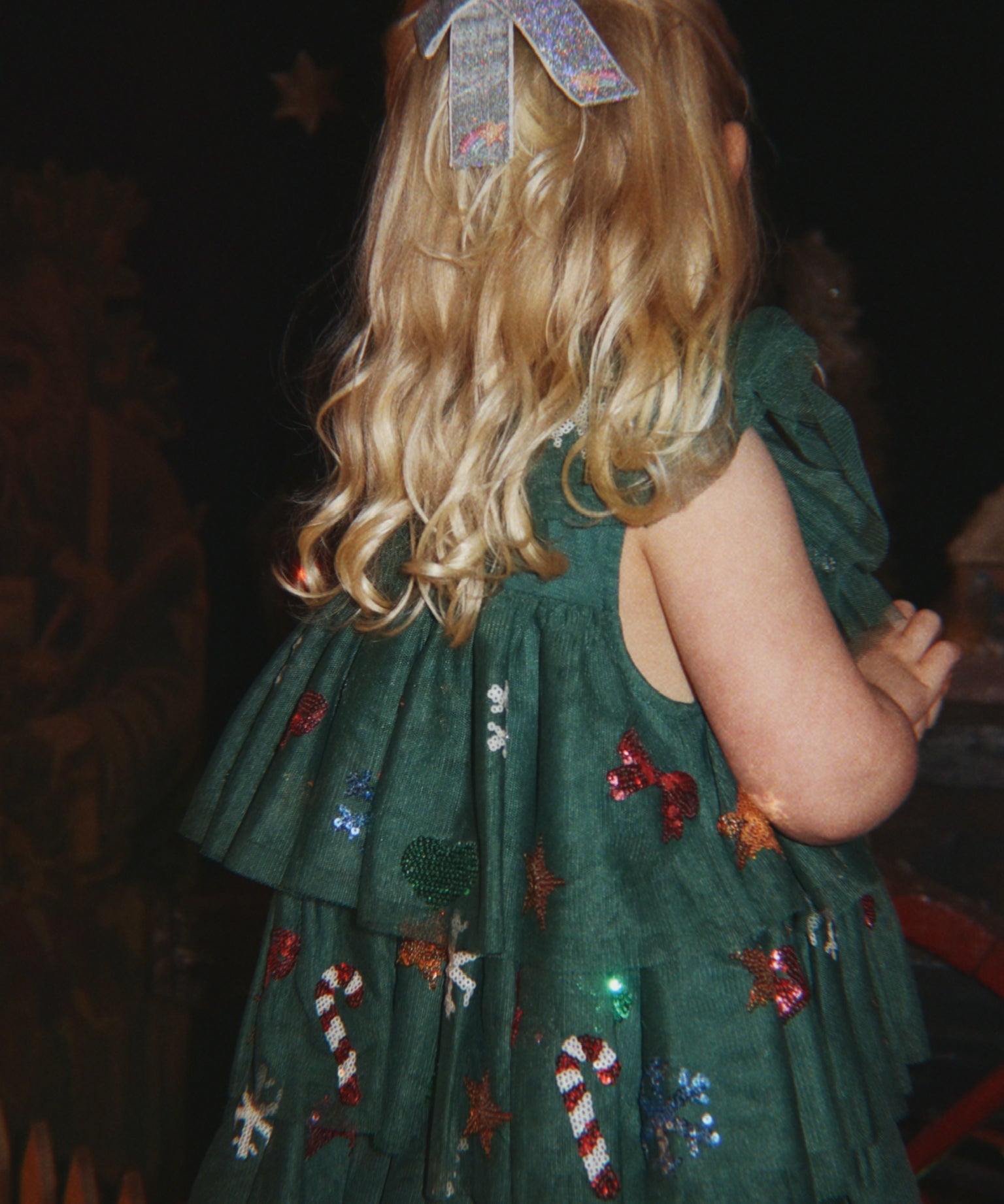 Konges Slojd Yvonne Christmas Dress- Hunter Green