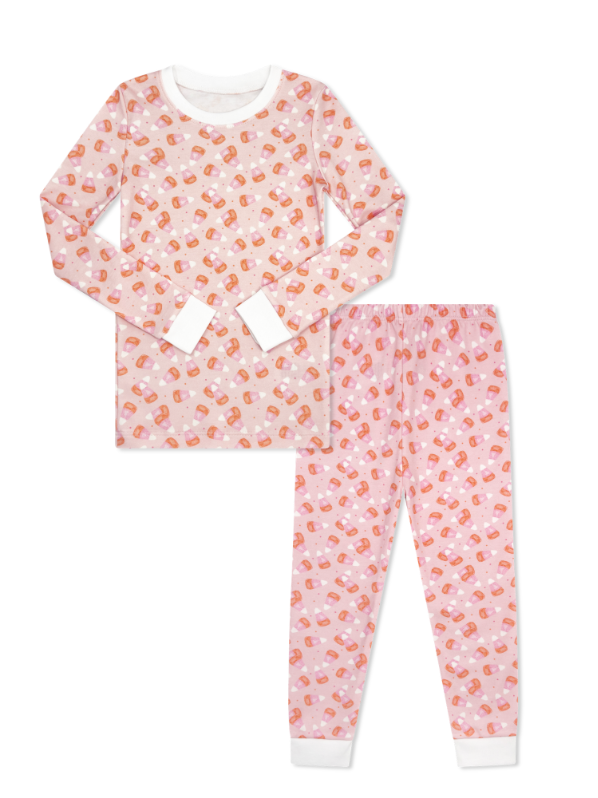 Lullaby Set Sweet Pea PJ Set - Candy Corn Kisses Pink