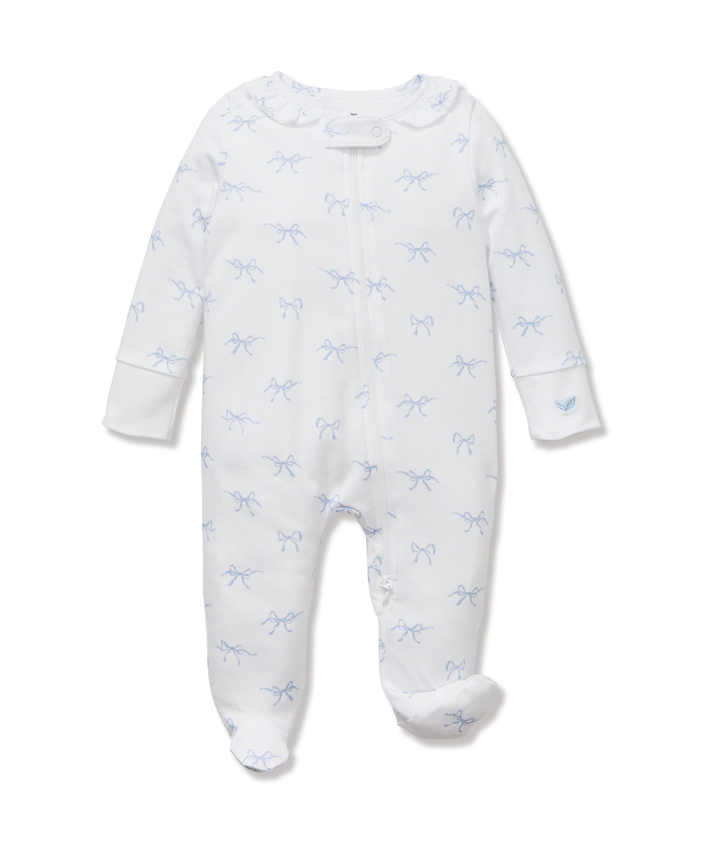 Petite Plume Blue Bows Pima Romper