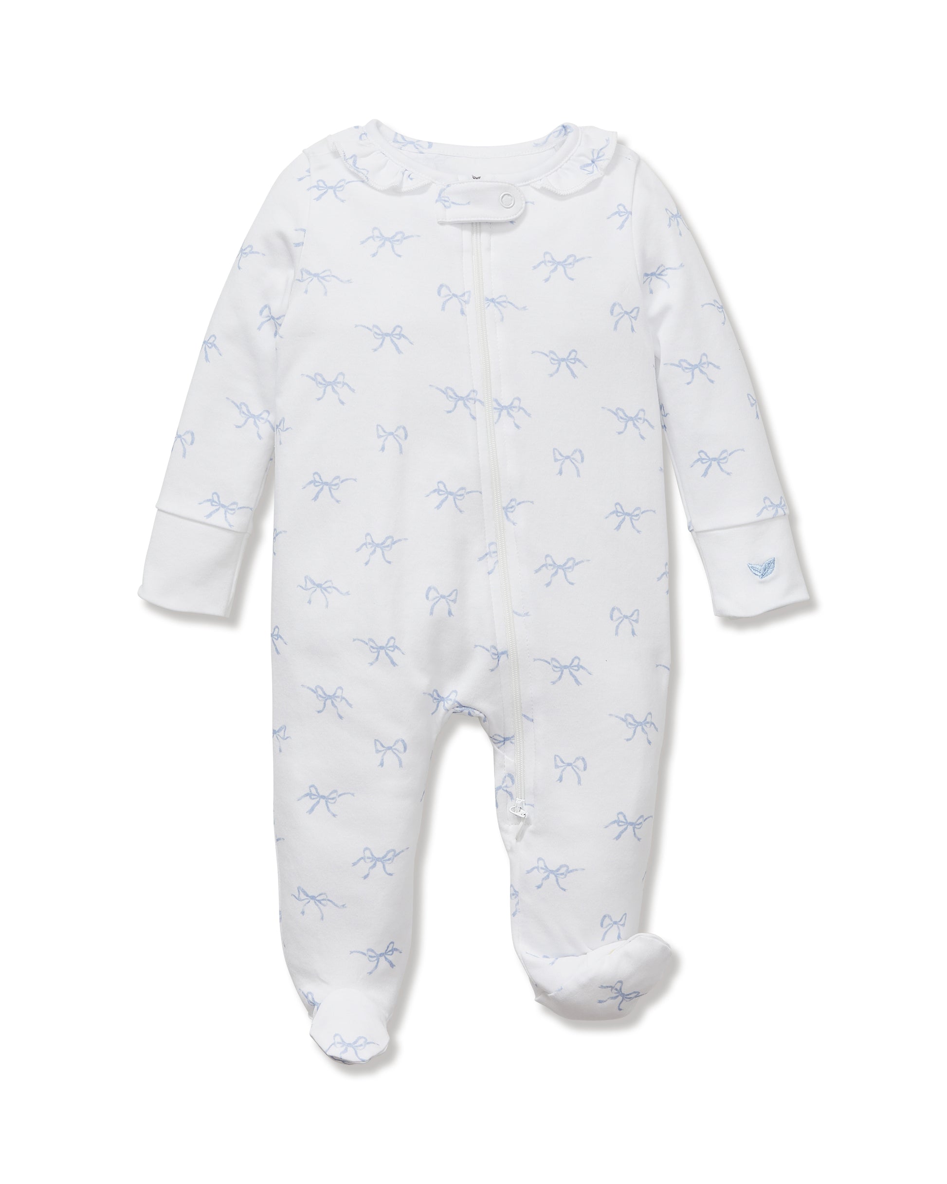 Petite Plume Blue Bows Pima Romper
