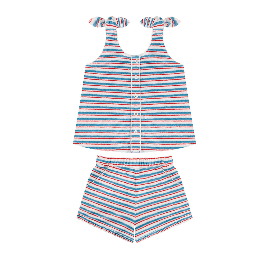Minnow MUR French Terry Stripe Tie Knot Set
