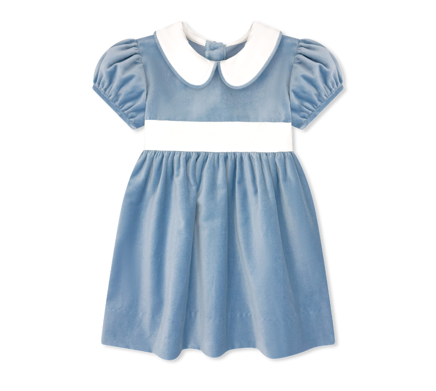Lullaby Set Eleanor Dress- Beaufort Blue Velvet