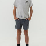 Youth Athletic Short- Grizzly Gray With Deer Camo Liner