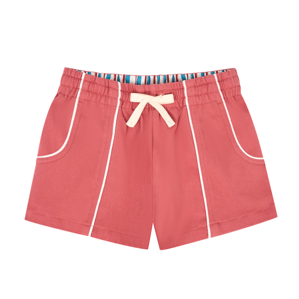 Minnow Red Panel Twill Shorts
