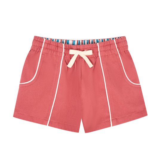Minnow Red Panel Twill Shorts