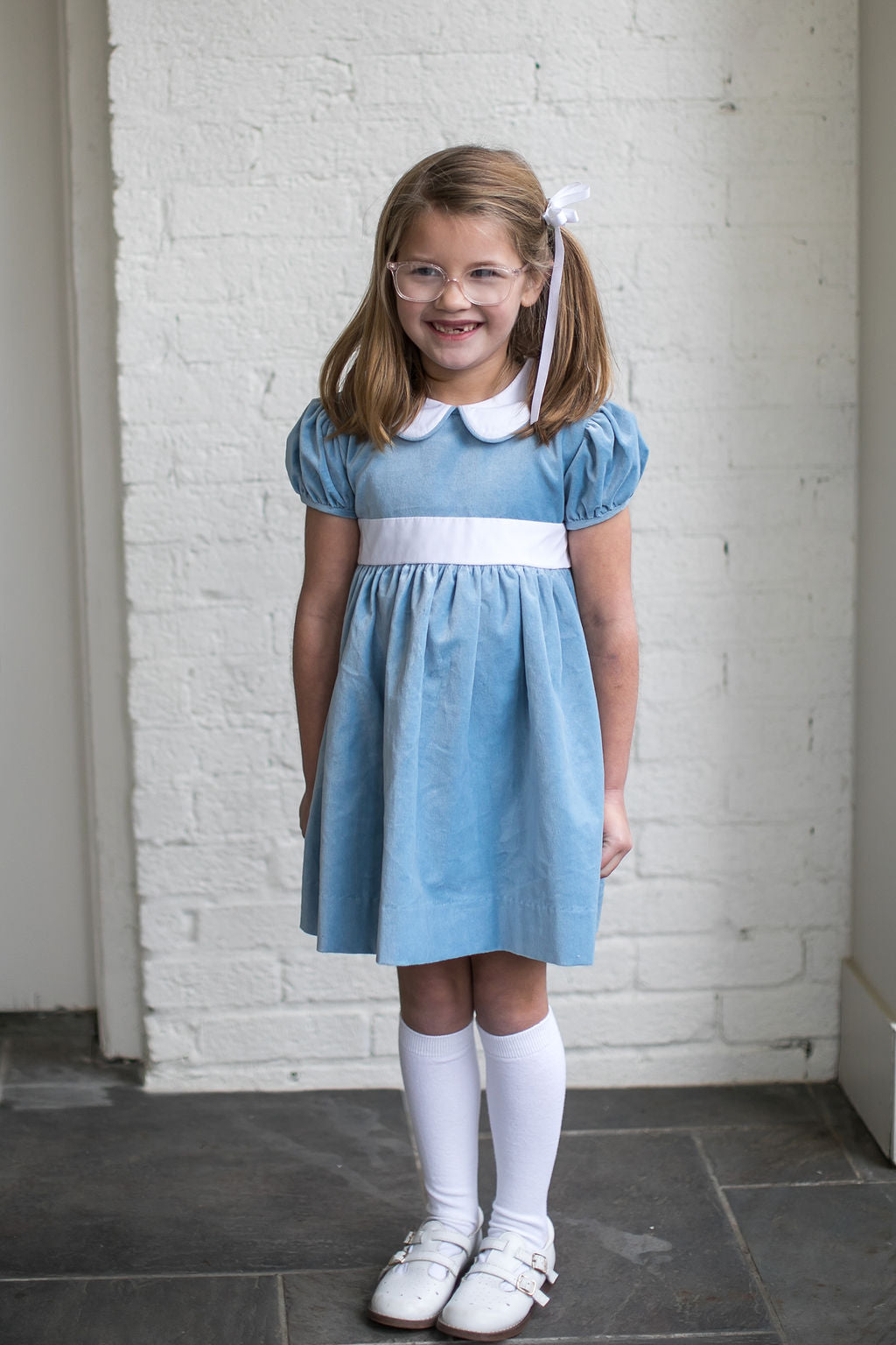 Lullaby Set Eleanor Dress- Beaufort Blue Velvet