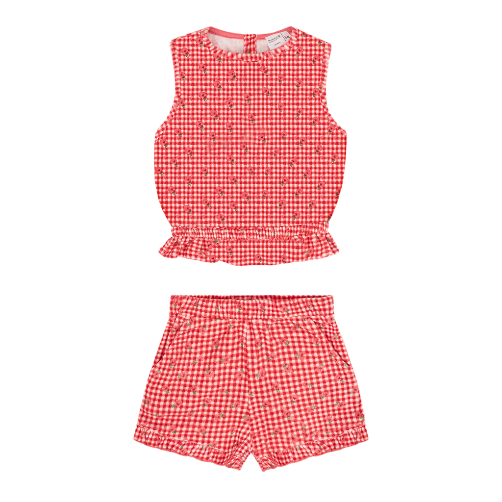 Strawberry Gingham Terry Set