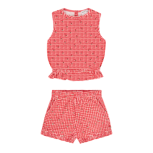 Strawberry Gingham Terry Set