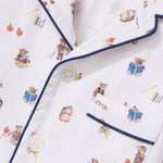 Petite Plume Teddy Goes To School Twill Children's Pajama Set