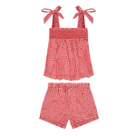 Minnow Red Gingham Smocked Short Set