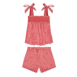 Minnow Red Gingham Smocked Short Set
