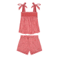 Minnow Red Gingham Smocked Short Set