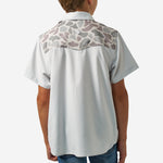 Burlebo Performance Western Shirt- Light Grey and Classic Deer Camo