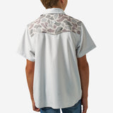 Burlebo Performance Western Shirt- Light Grey and Classic Deer Camo