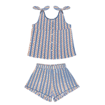 Minnow Strawberry Floral Tie Knot Short Set